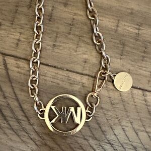 Gold Chain Bracelet with Logo Charm